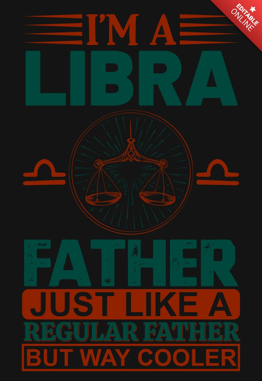 Ich bin ein libra vater sternzeichen t-shirt design vorlage