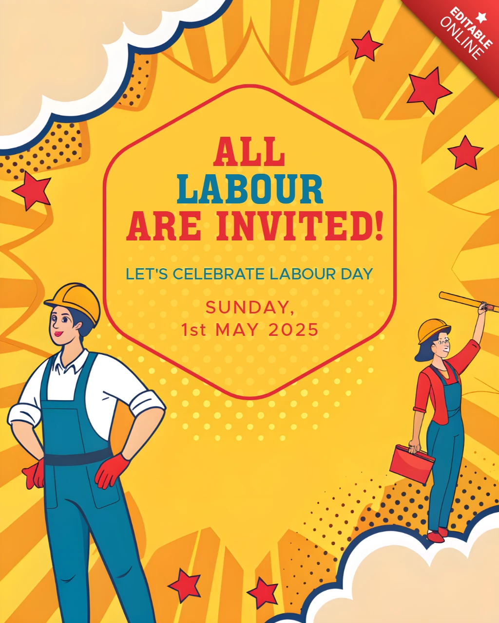 Vibrant Labour Day Celebration Design Template