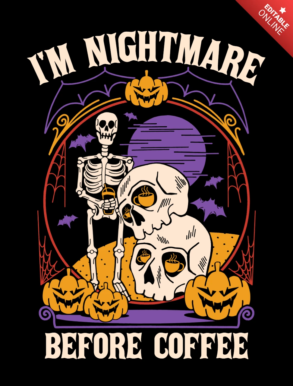 Design del caffè scheletro spettrale per Halloween