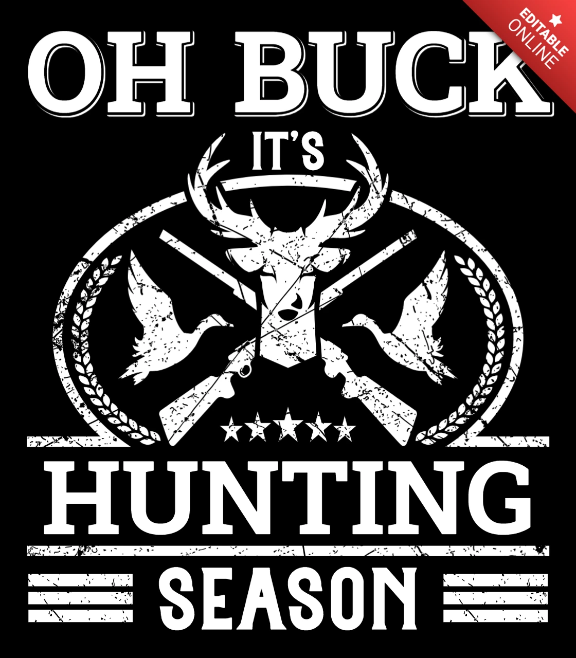 Vintage Hunting Season Design Template with Rustic Elements