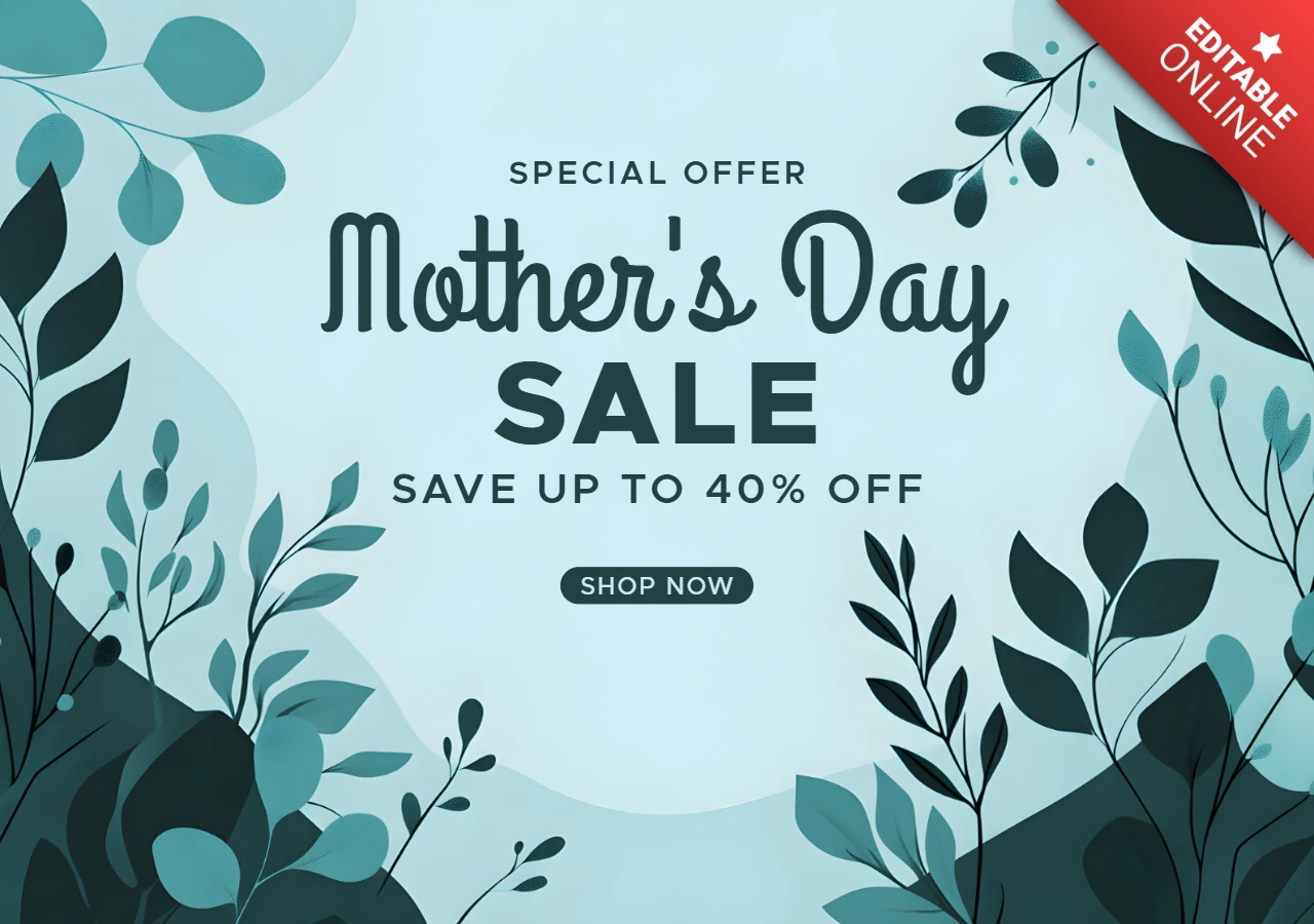Elegantes Blumendesign Vorlage für Muttertag Verkauf - sparen Sie bis zu 40% Rabatt