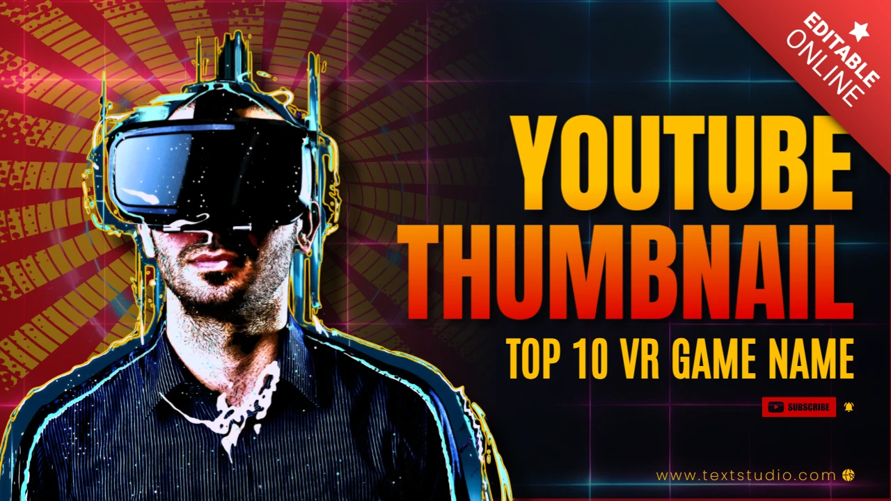 Editable YouTube Thumbnail Design Template for VR Games