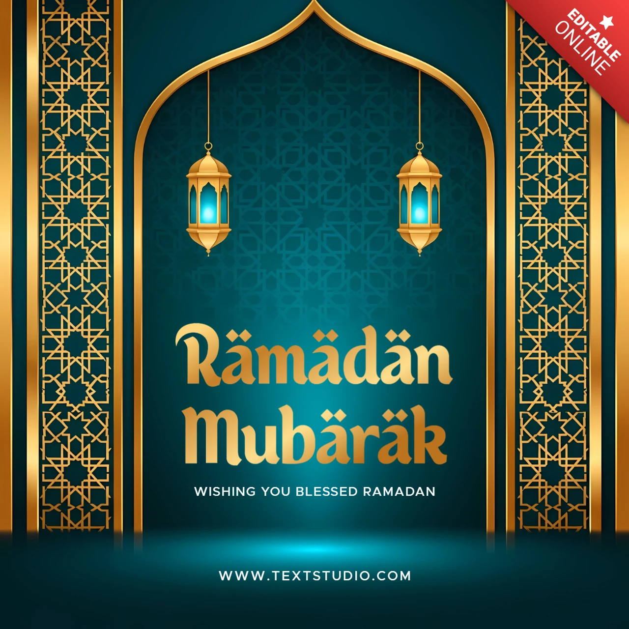 Szablon projektu lampionu ramadanowego do kartki z życzeniami