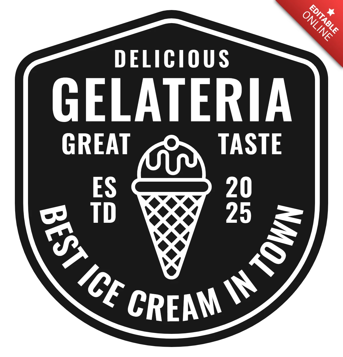 Große und Geschmack Gelateria Logo Design Vorlage