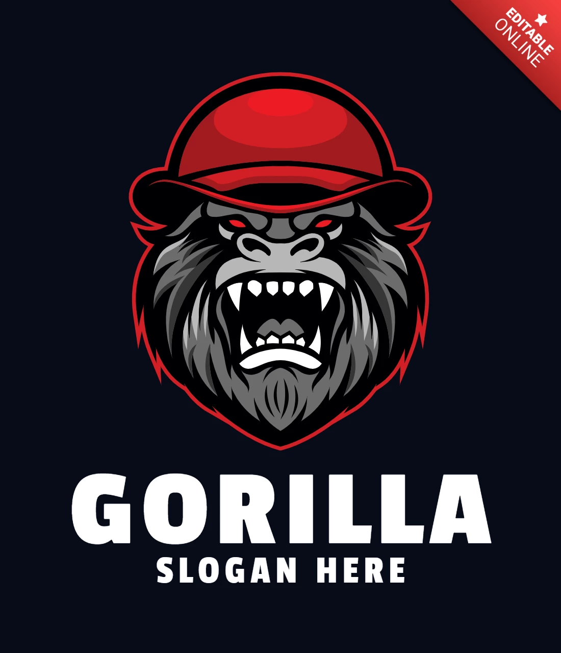 Plantilla de diseño de logotipo de gorila enojado