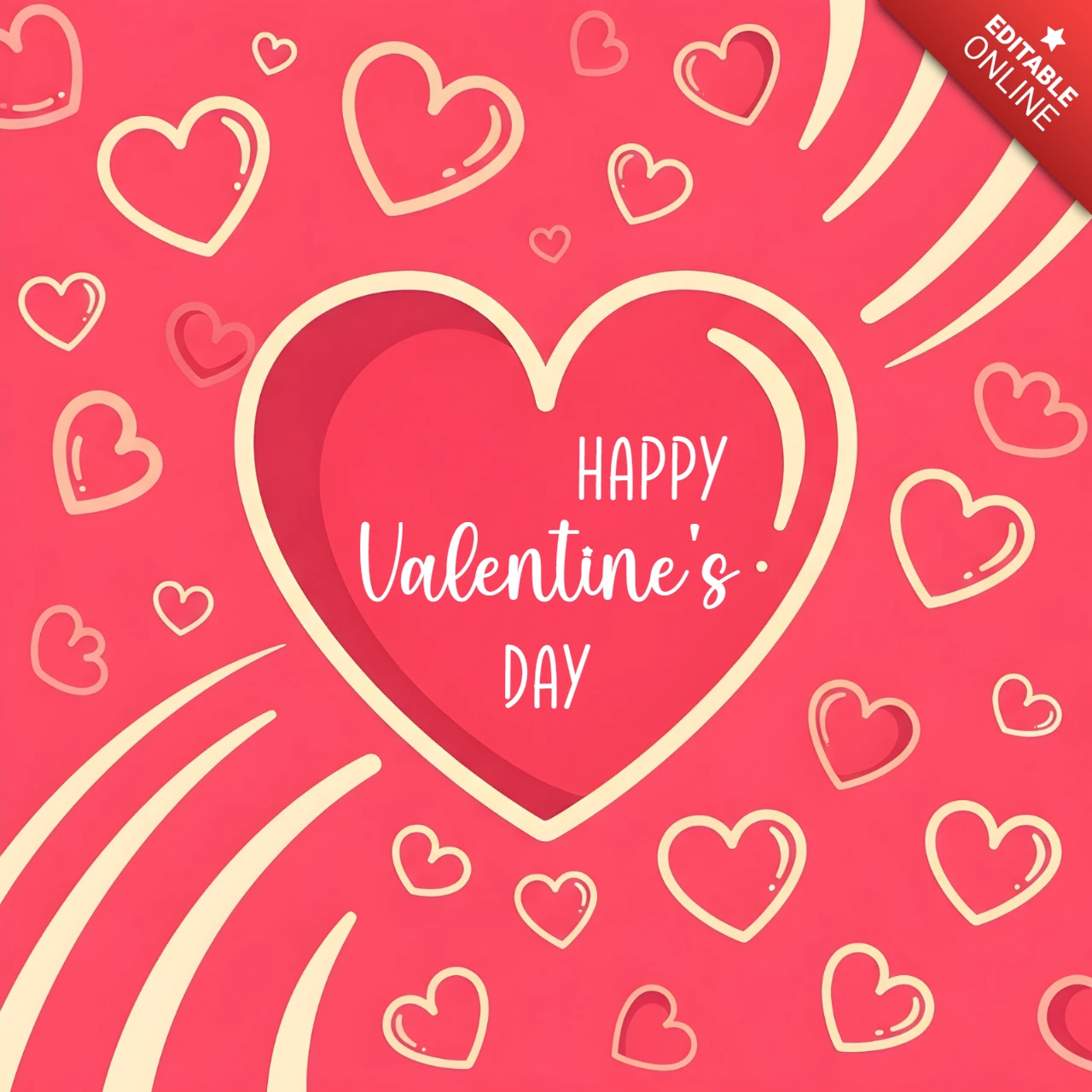 Herzdesign-Vorlage für Valentinstag-Grußkarten