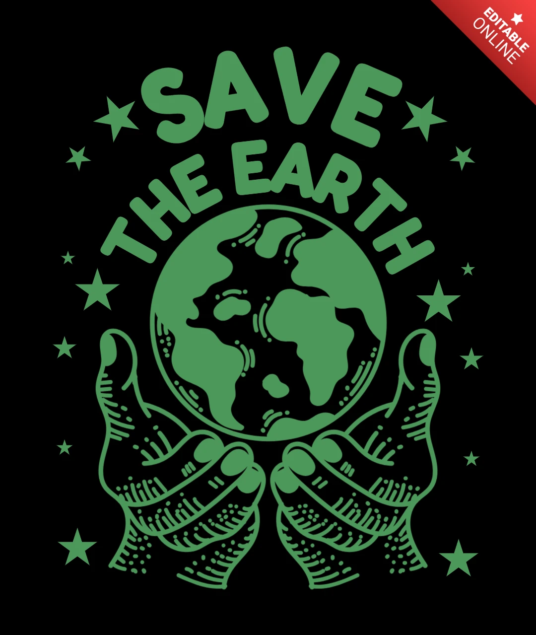 Save the Earth Environmental Awareness T-Shirt Design Template