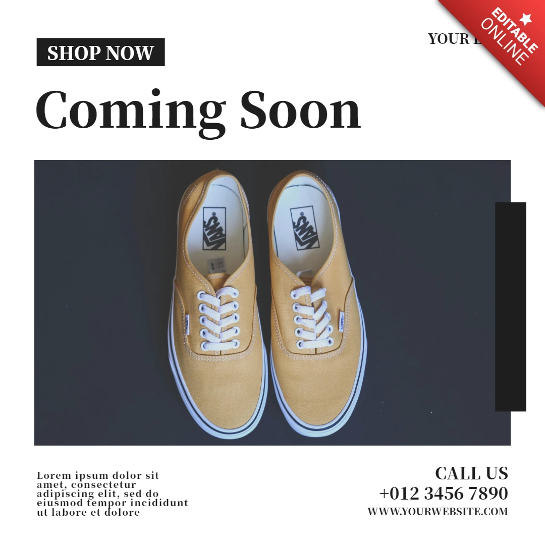 Modèle de conception de publication Instagram sur les soldes de baskets à venir