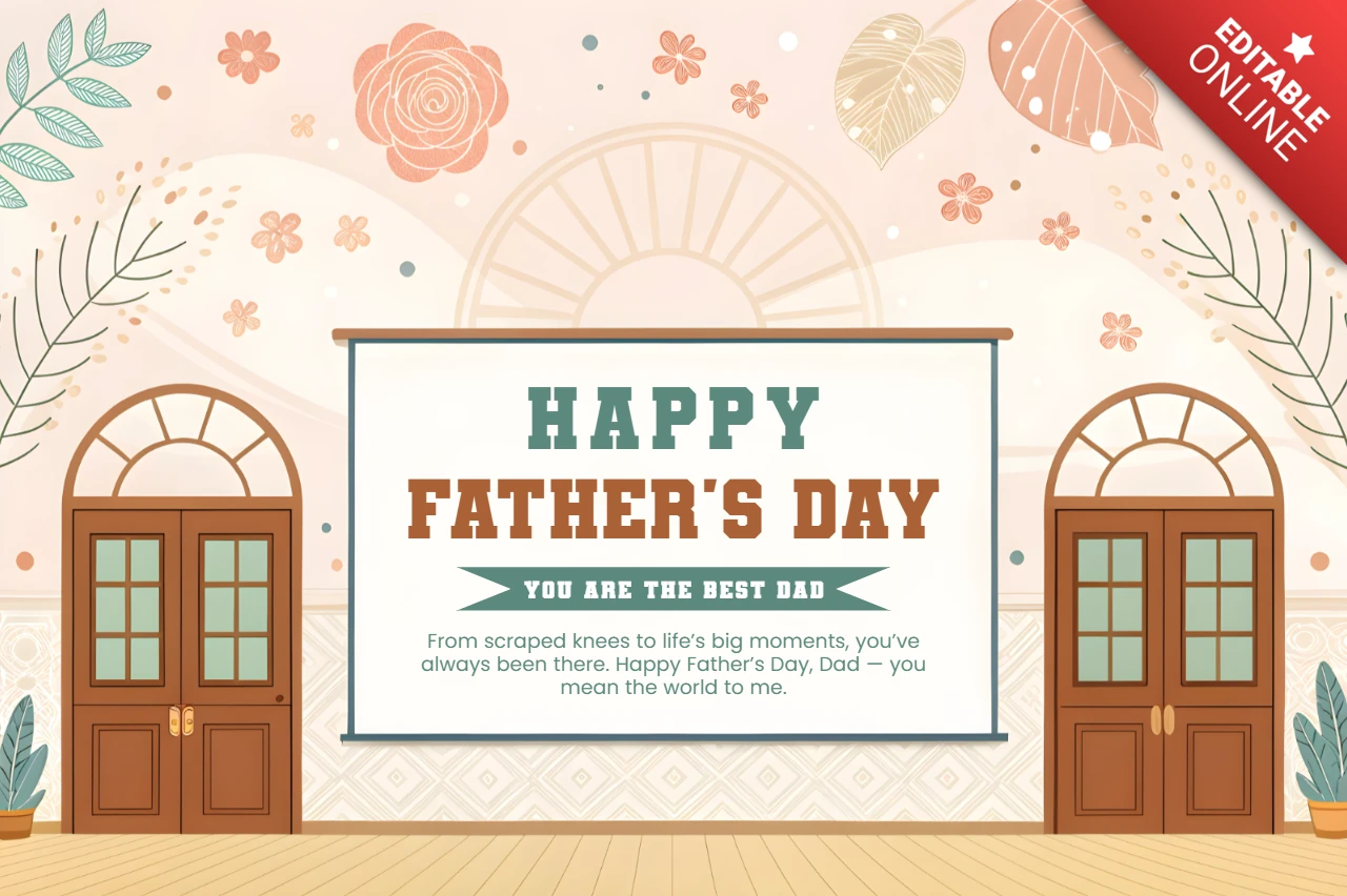 Editable Father's Day Celebration Template in Whimsical Floral Design