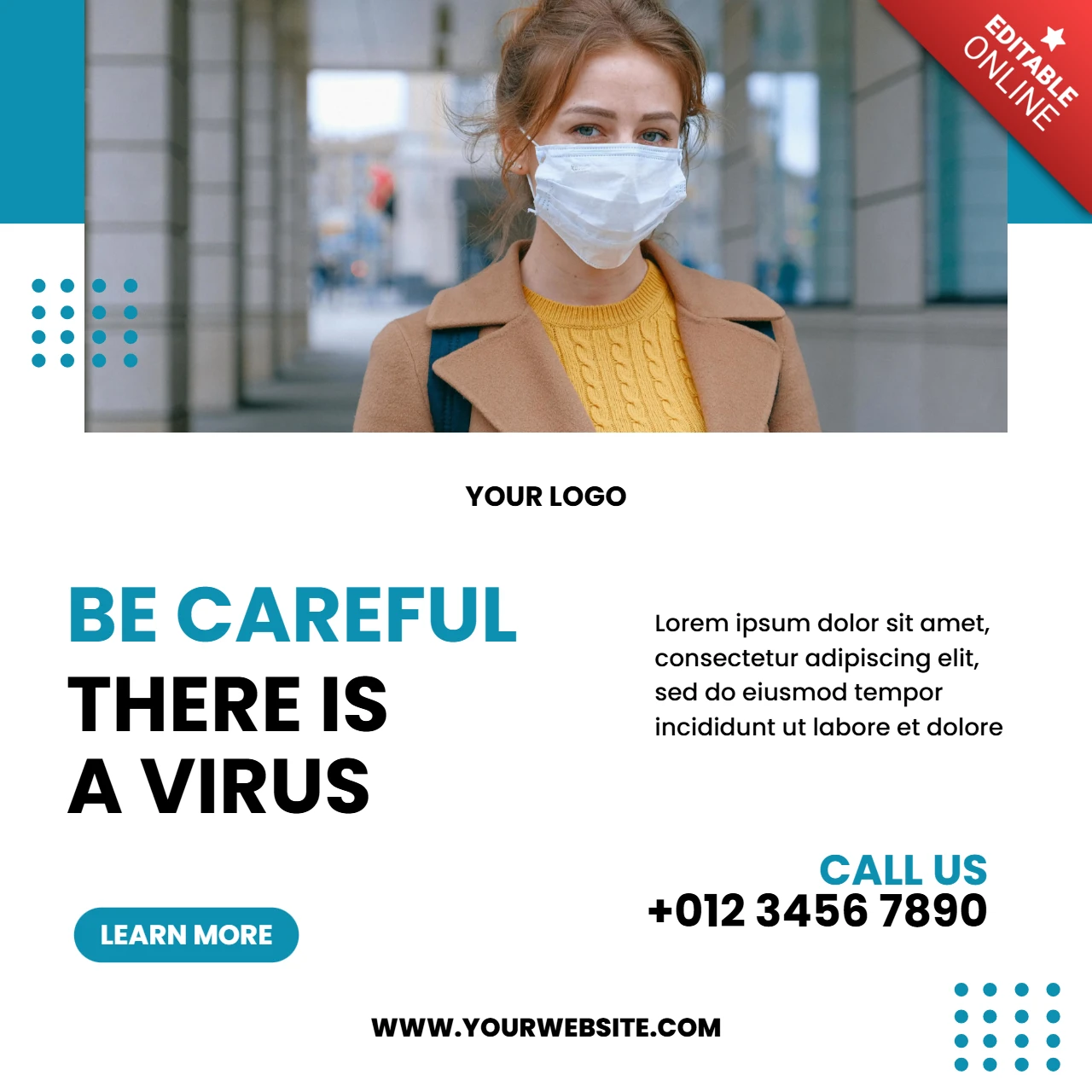 Coronavirus Awareness Instagram Post Design Template