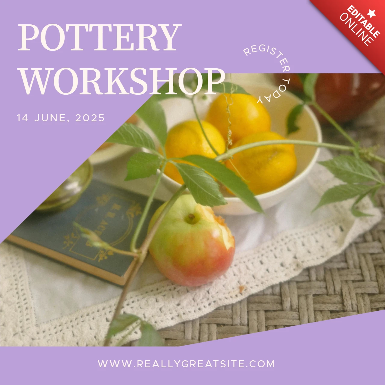 Pottenbakkerij workshop instagram post ontwerpsjabloon