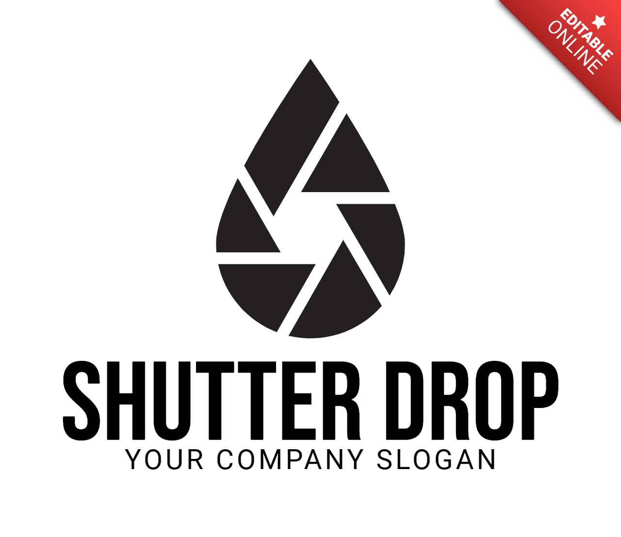 Shutter druppel logo-ontwerpsjabloon