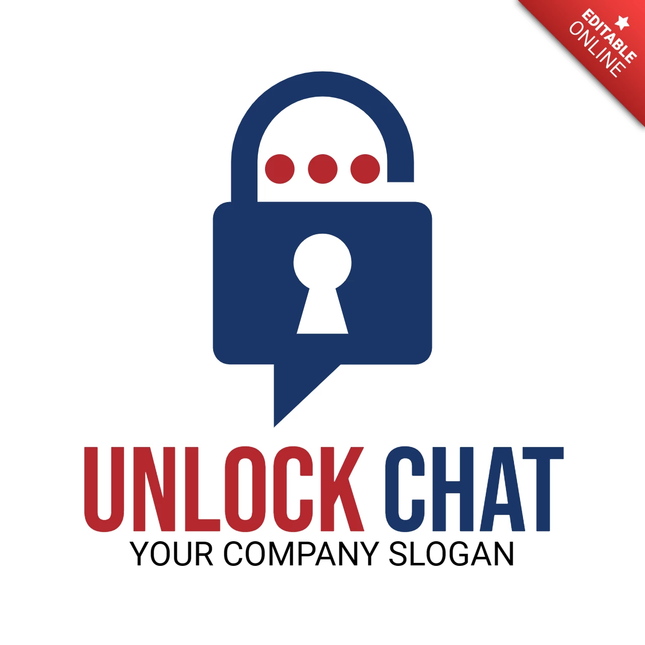 Unlock chat logo design Vorlage