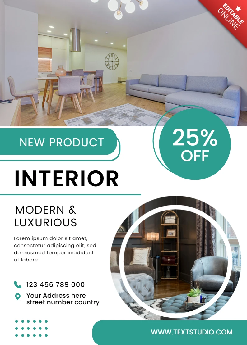 Modern Interior Design Template for Promotional Flyers