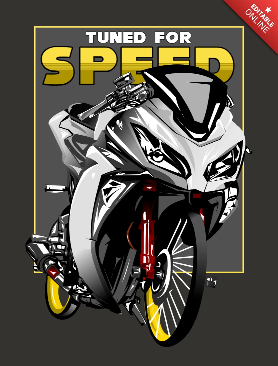 Motorfiets t-shirt ontwerpsjabloon