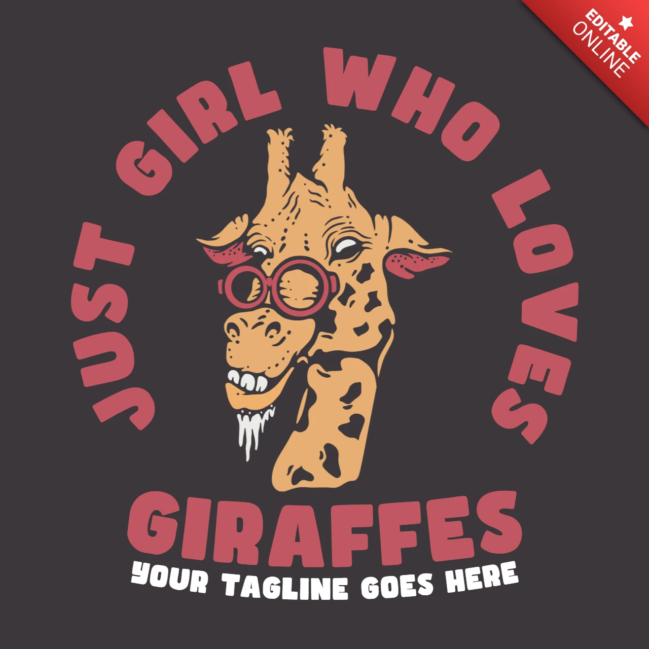 Gewoon een meisje dat houdt van giraffen vintage t-shirt ontwerpsjabloon