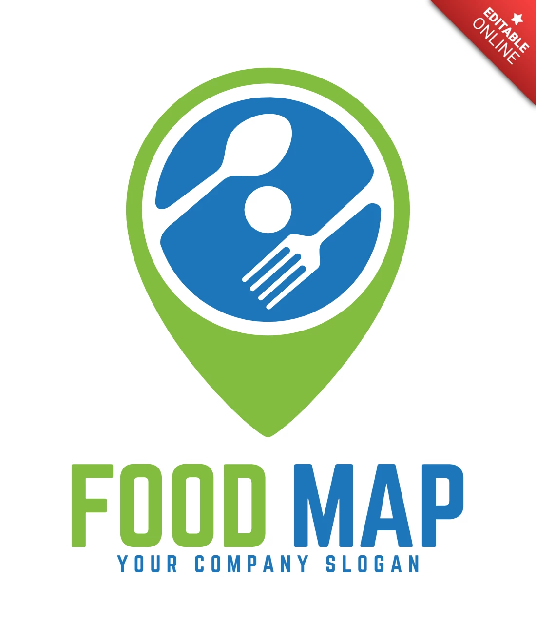 Modelo de design de logotipo de mapa alimentar
