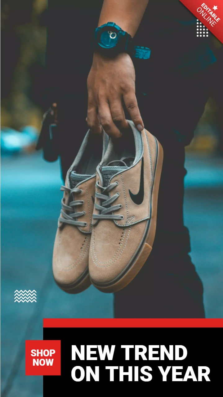 New Trend Streetwear Sneakers Instagram Story Post Design Template