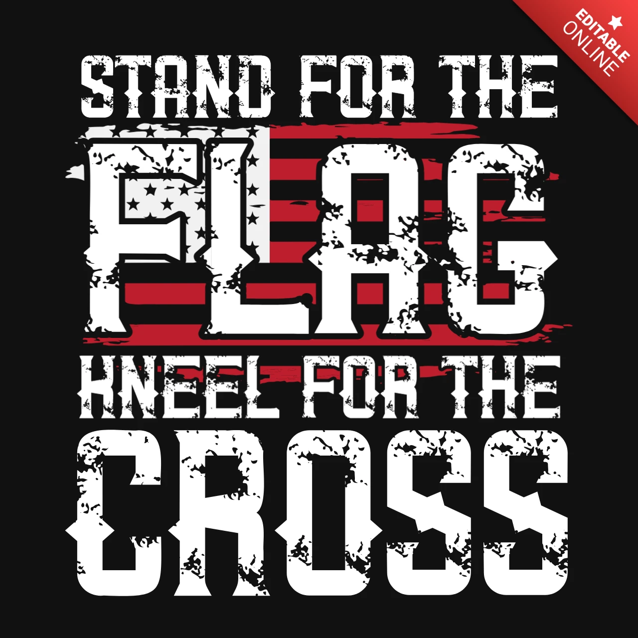 Stand For The Flag Usa T-Shirt Design Template