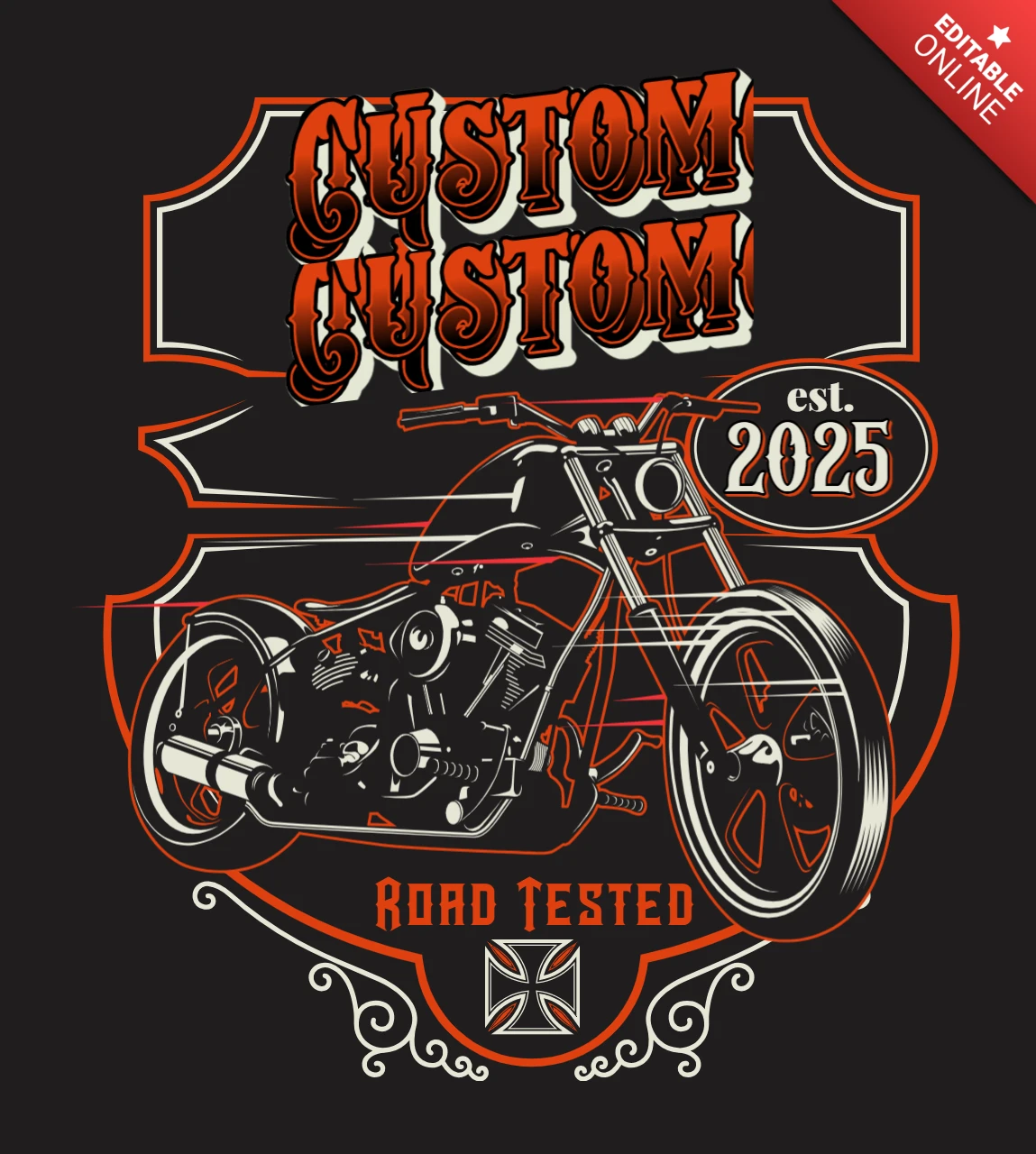 Aangepaste motorfietsen t-shirt ontwerpsjabloon
