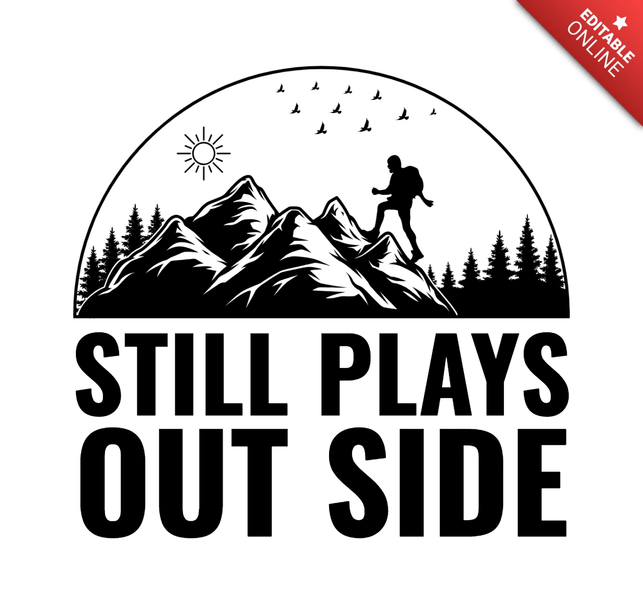 Plantilla de diseño de camiseta de montaña