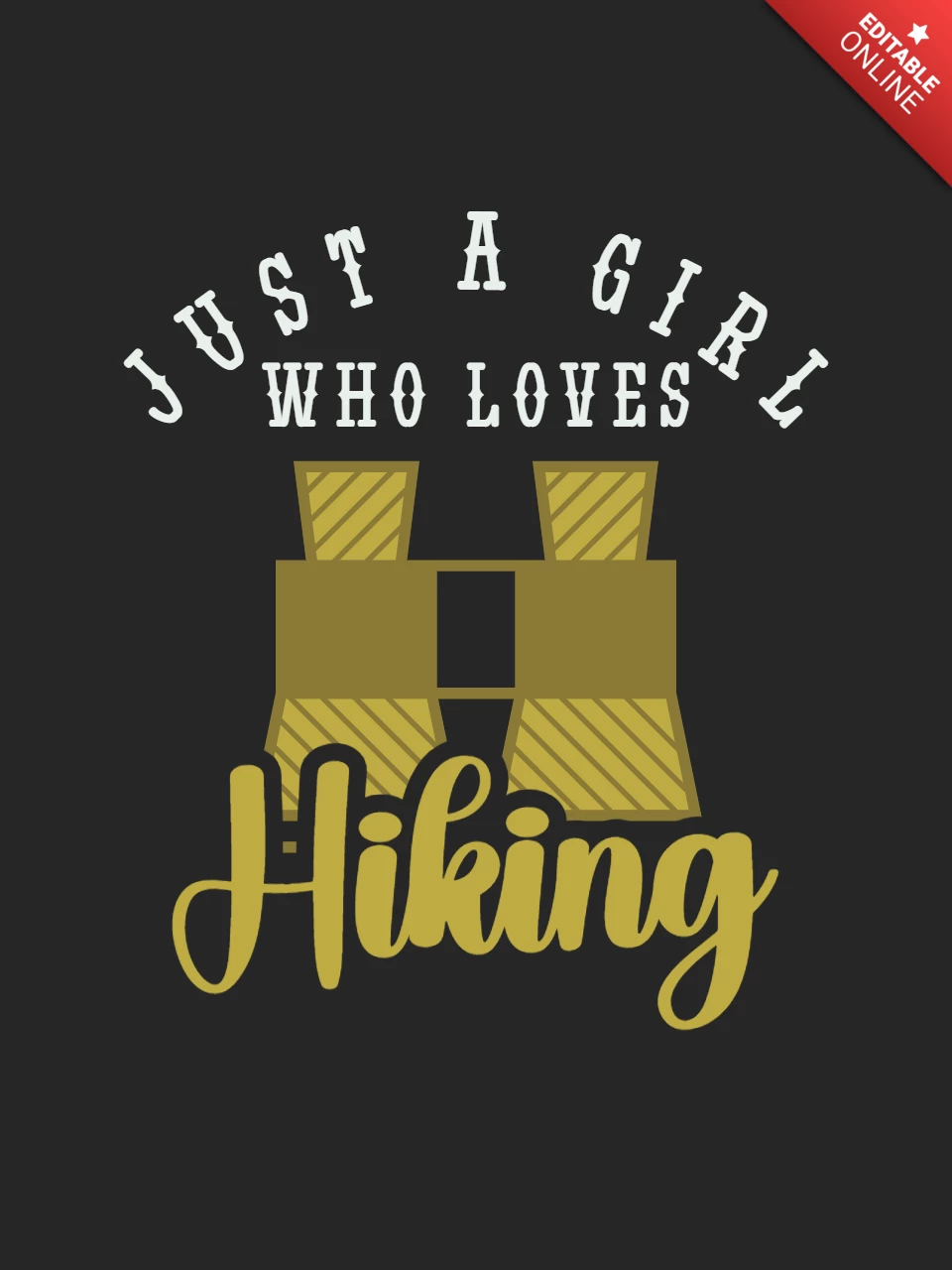 Nur ein mädchen, das wandern liebt t-shirt vorlage design