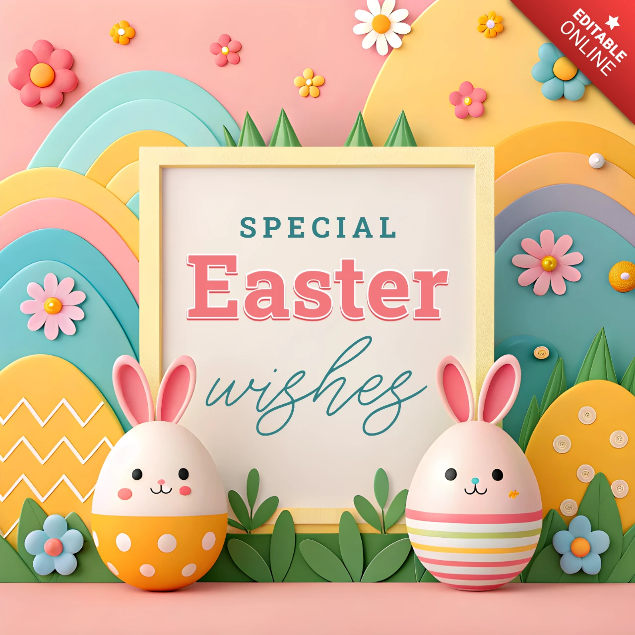 Colorful Easter Wishes Design Template for Festive Celebrations