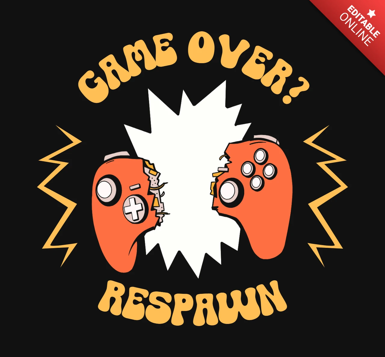 Game Over? Respawn Rise Again in the Gaming World T-Shirt Design Template