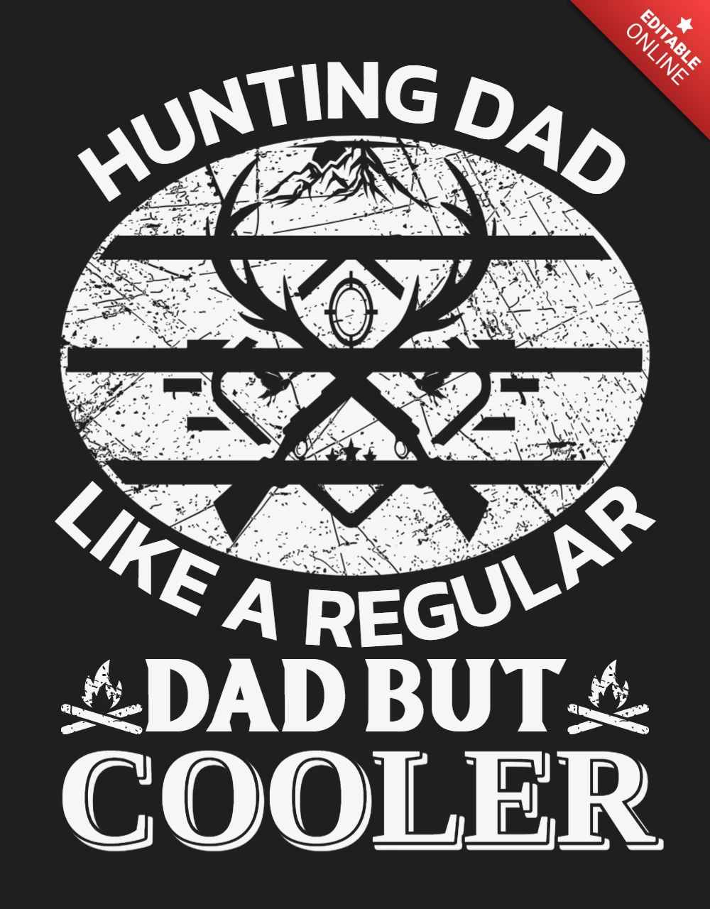 Modello di design di papà cacciatore vintage per regali cool per la festa del papà