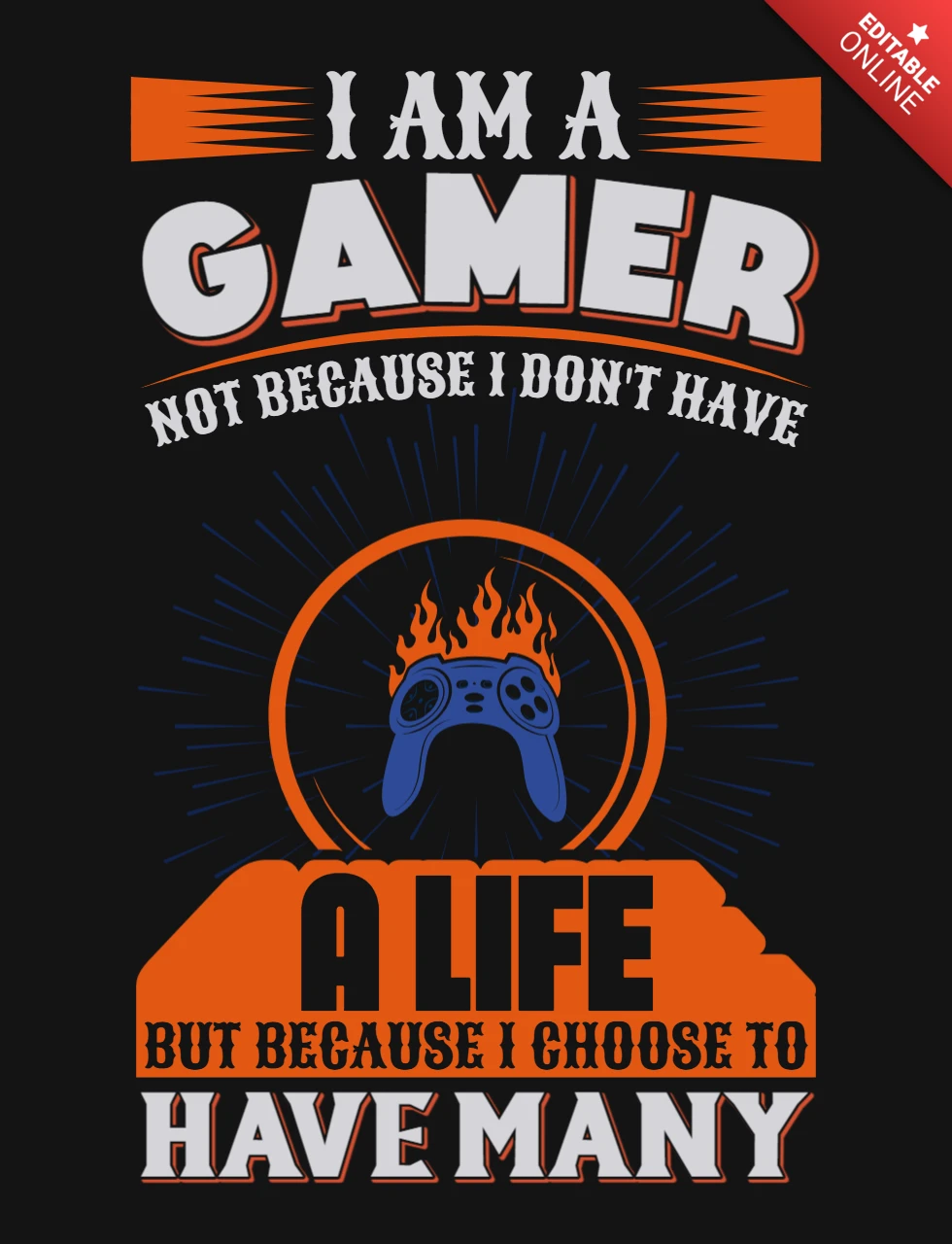 Ich bin ein gamer nicht, weil ich nicht ein leben gaming zitat t-shirt designvorlage haben