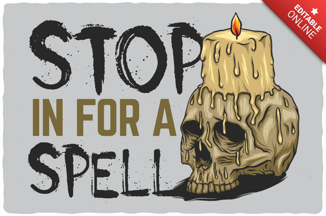 Kaars op de schedel t-shirt ontwerpsjabloon