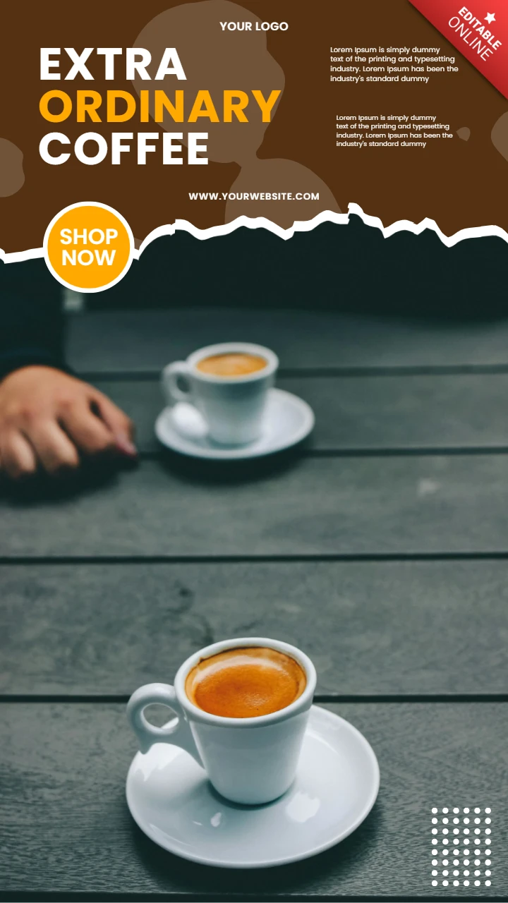 Modelo de design de postagem de mídia social de café extraordinário