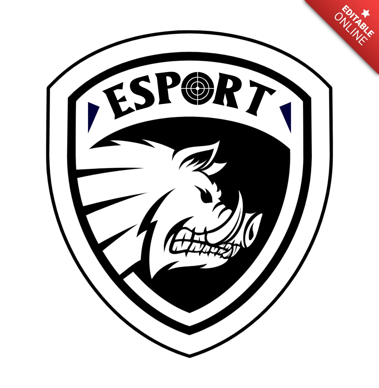 Wildschwein esport logo design Vorlage