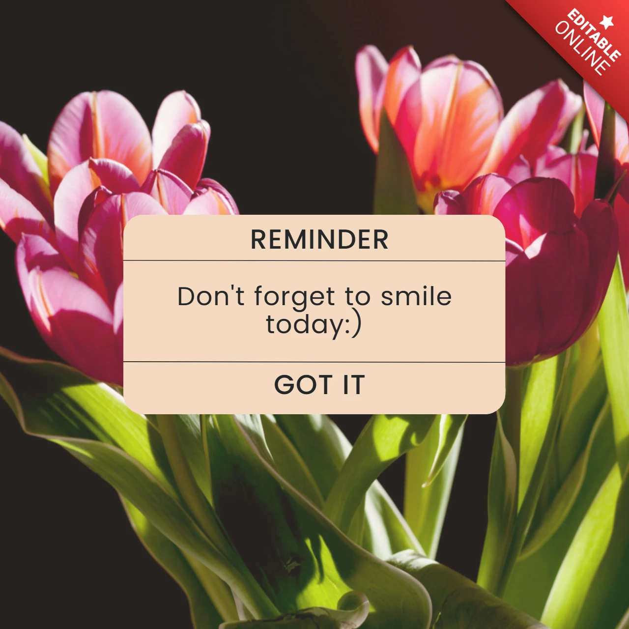 Reminder Message On A Note Instagram Post Design Template