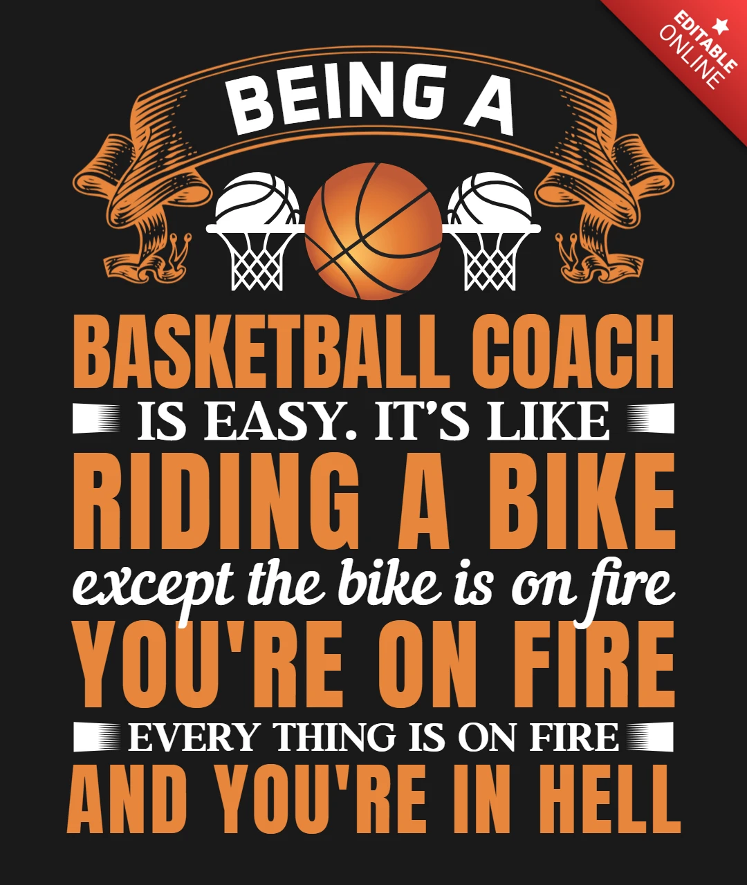 Ein basketballtrainer zu sein ist einfach t-shirt design vorlage