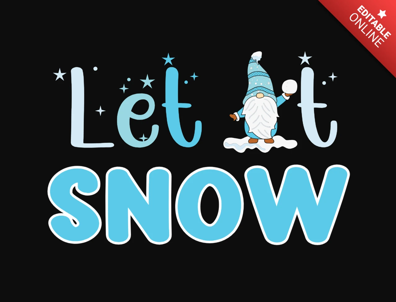 Let it snow gnomie winter t-shirt design template