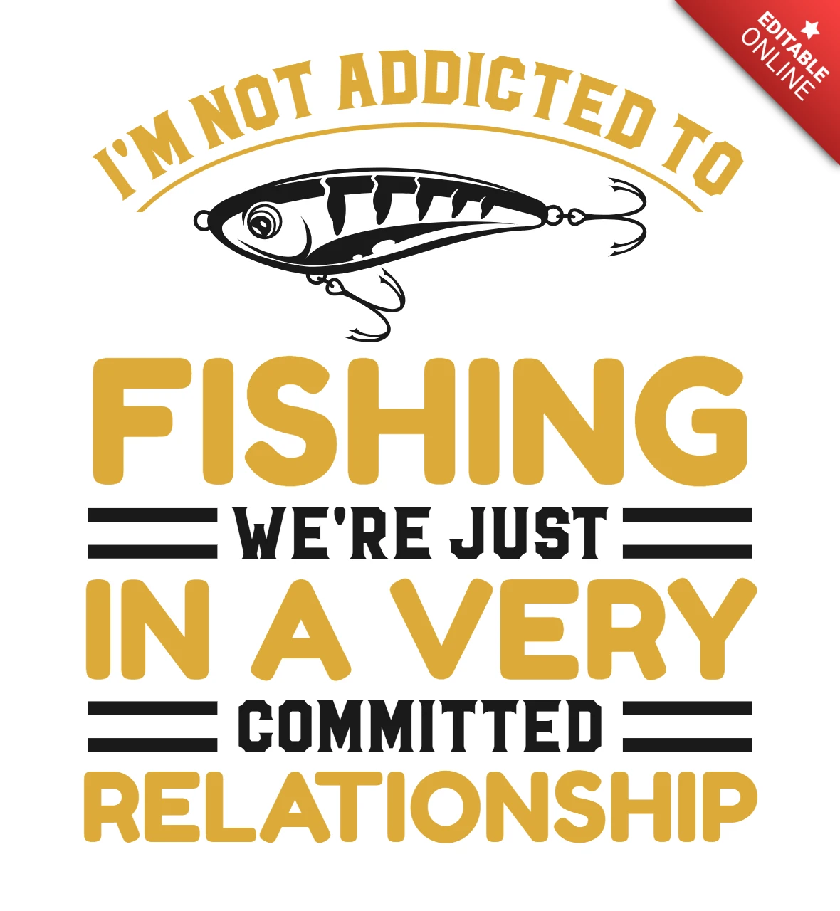 Plantilla de diseño de presupuesto de compromiso de amante de la pesca para ropa personalizada