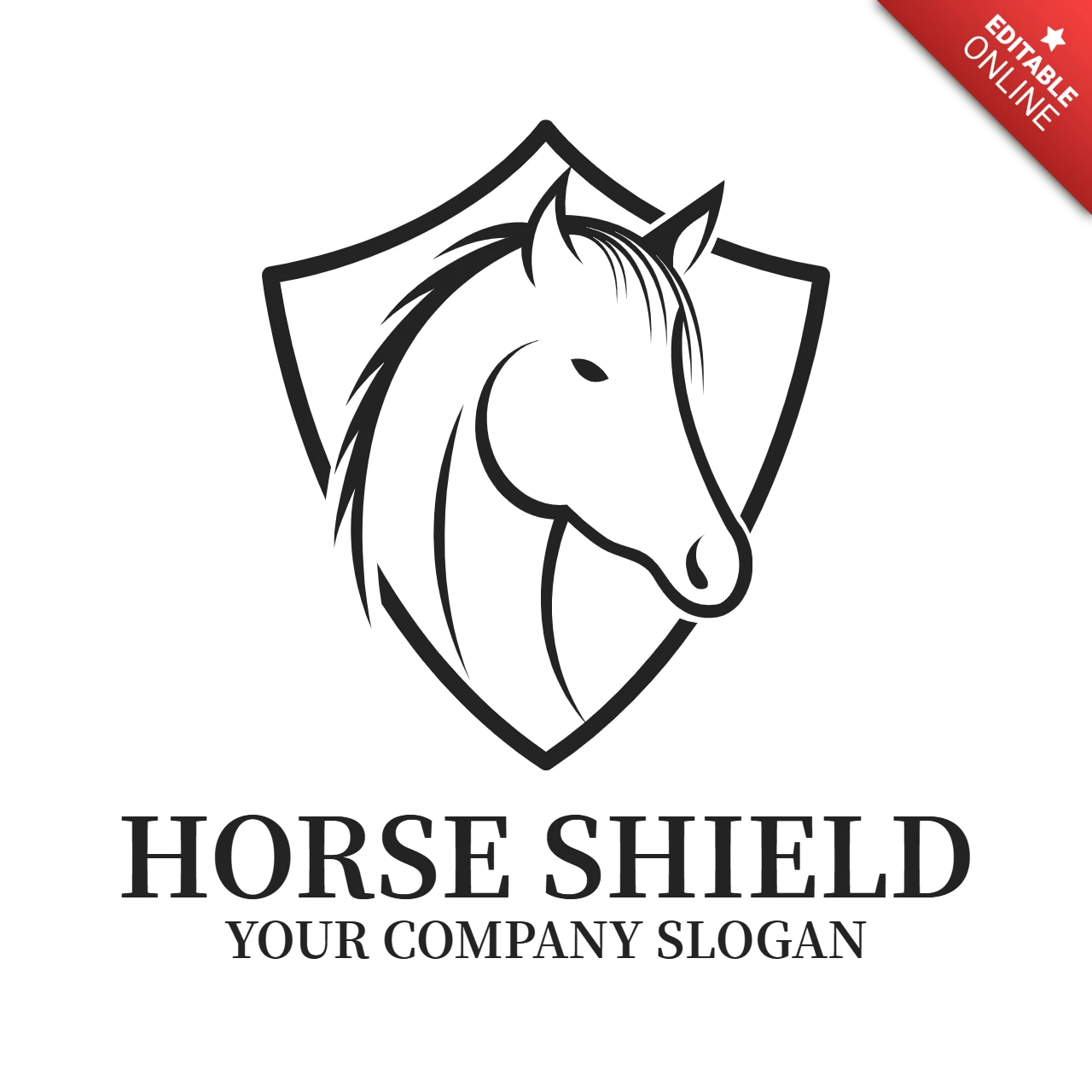 Logo ontwerpsjabloon paardenschild