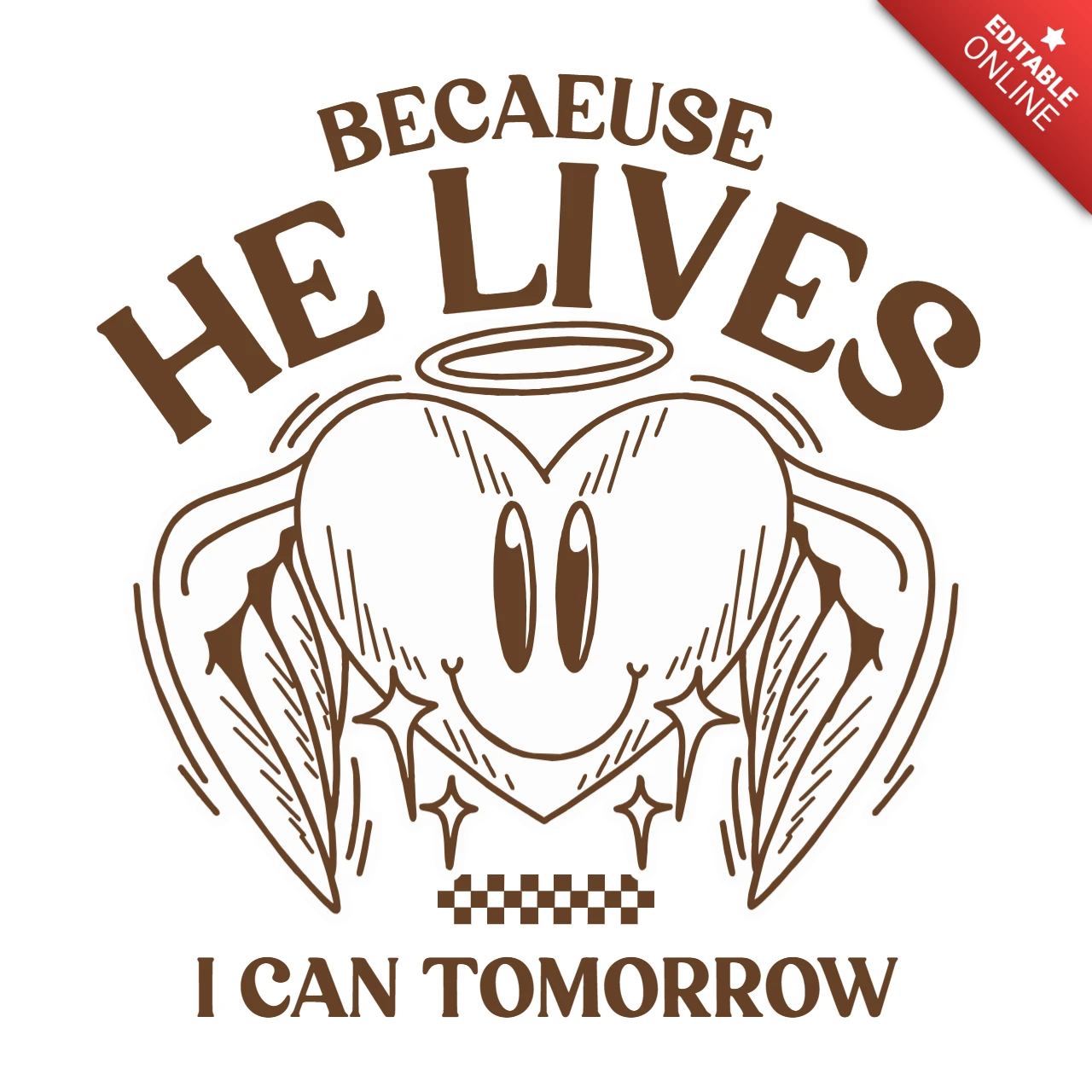 Heart Angel Design Template with Inspirational Quote