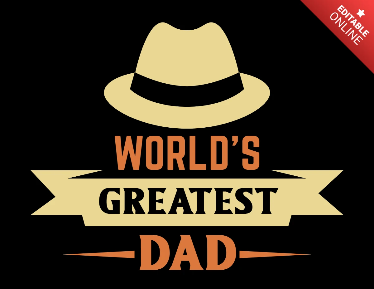 Vintage Style Father's Day Design Template: World's Greatest Dad