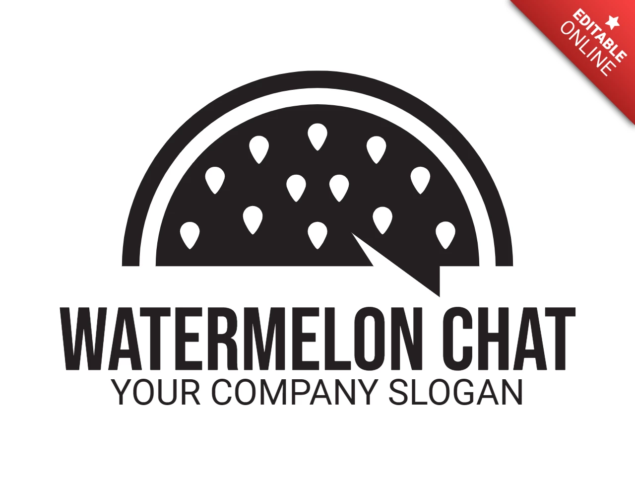 Watermelon Chat Logo Design Template