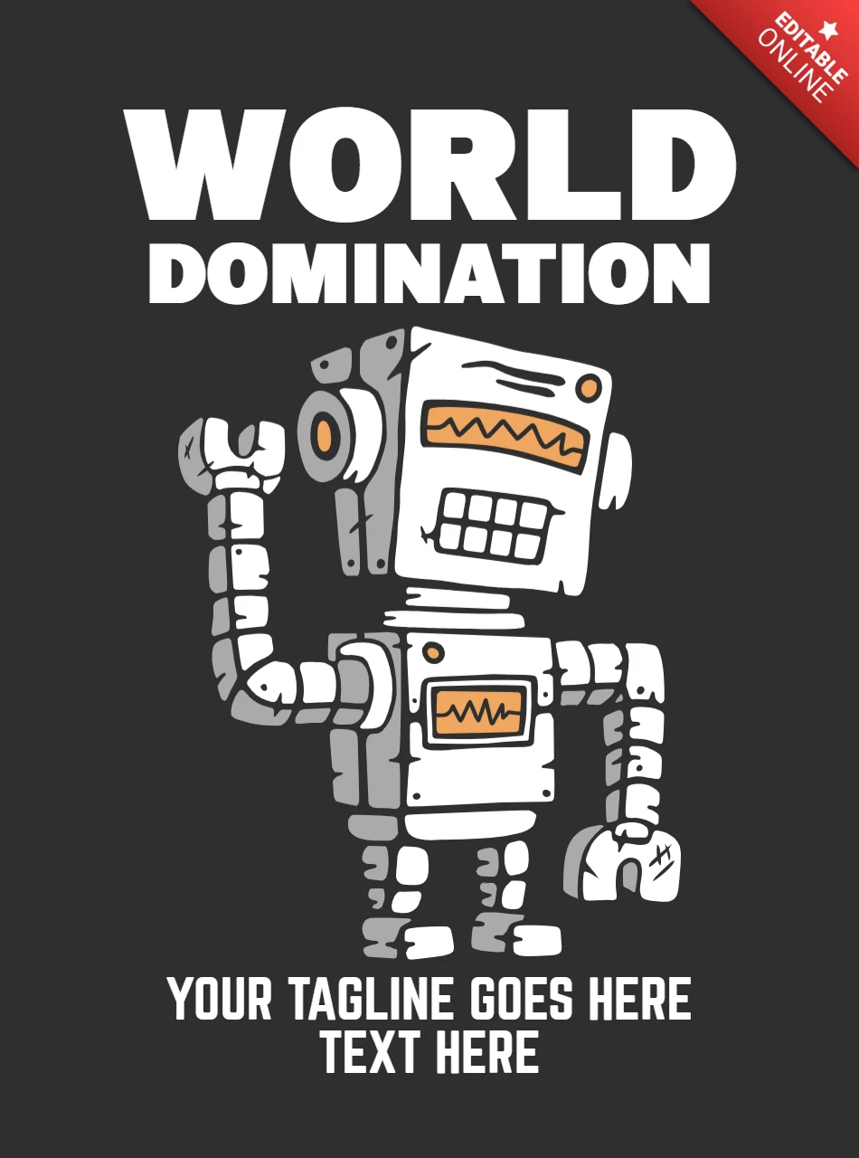 La domination du monde par les robots - modèle de t-shirt vintage