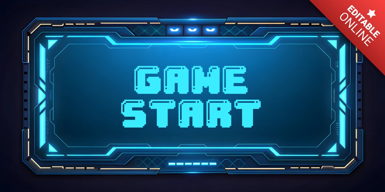 Futuristisches Spiel-Startknopf-Design-Template
