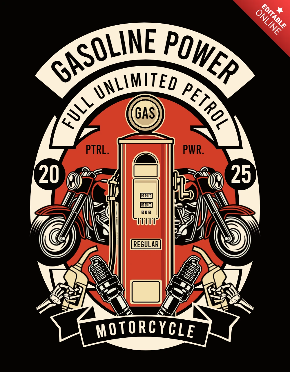 Modello di maglietta per moto a benzina