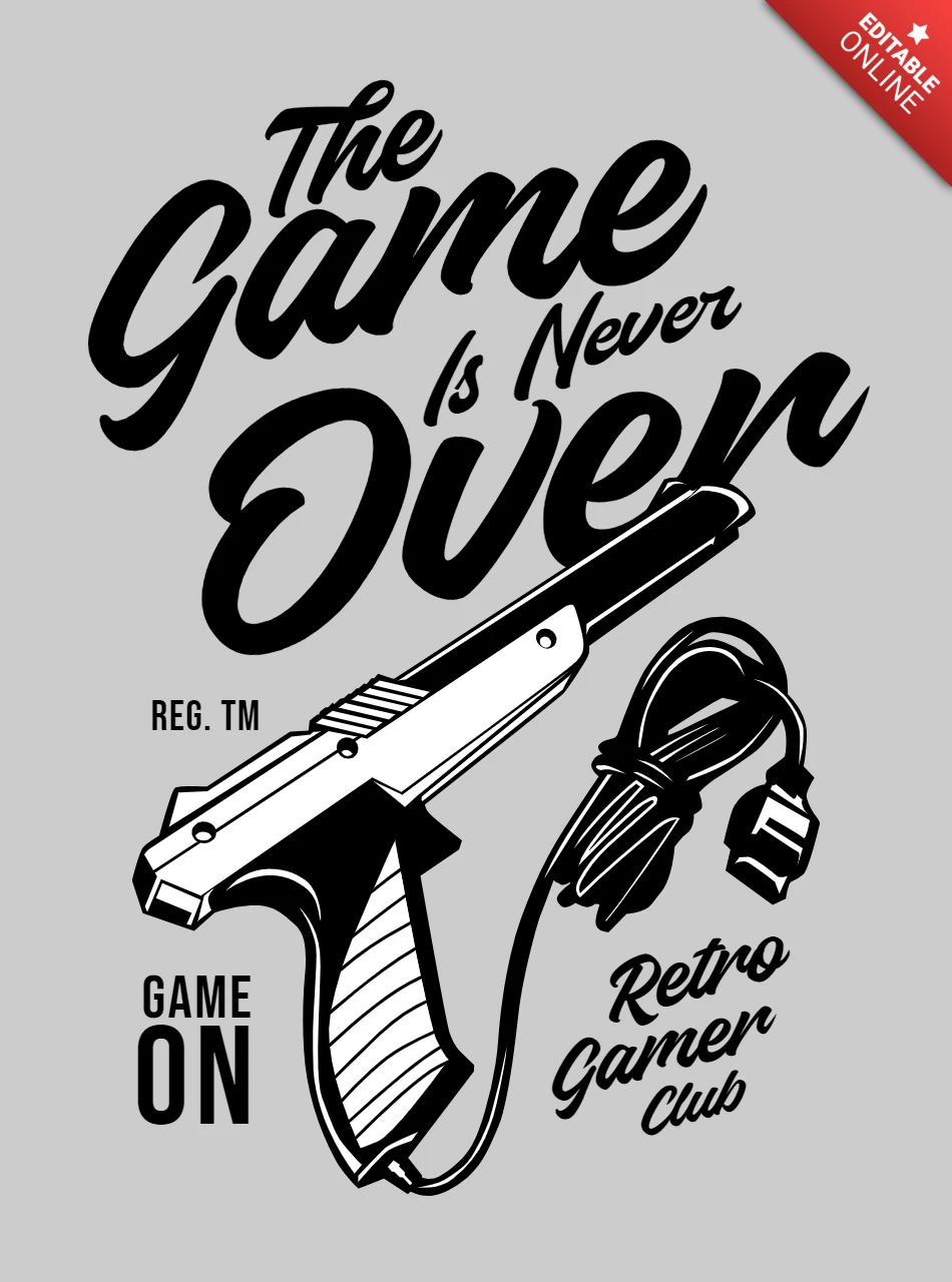 Retro Gamer Club T-shirt Design Template