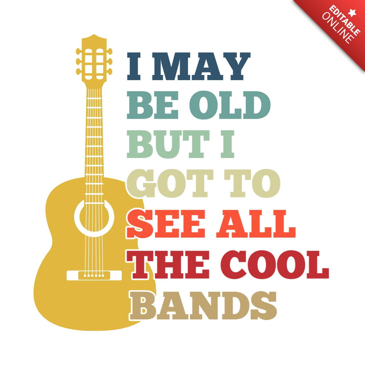 Funny muziek quote t-shirt ontwerpsjabloon