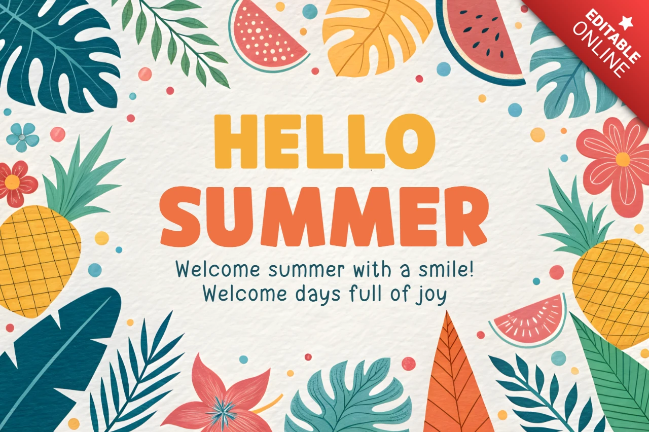 Vibrant zomertemplate voor vrolijke vieringen