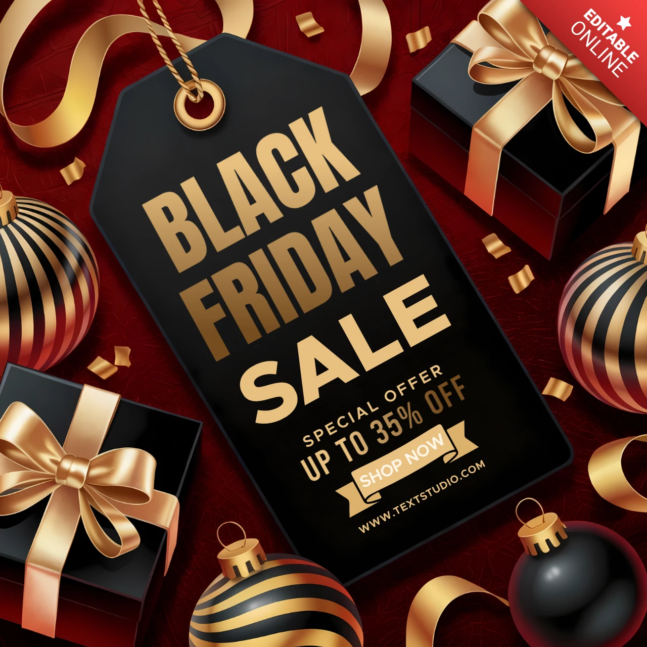 Elegantes Black Friday Verkaufsdesign-Template für Werbeflyer