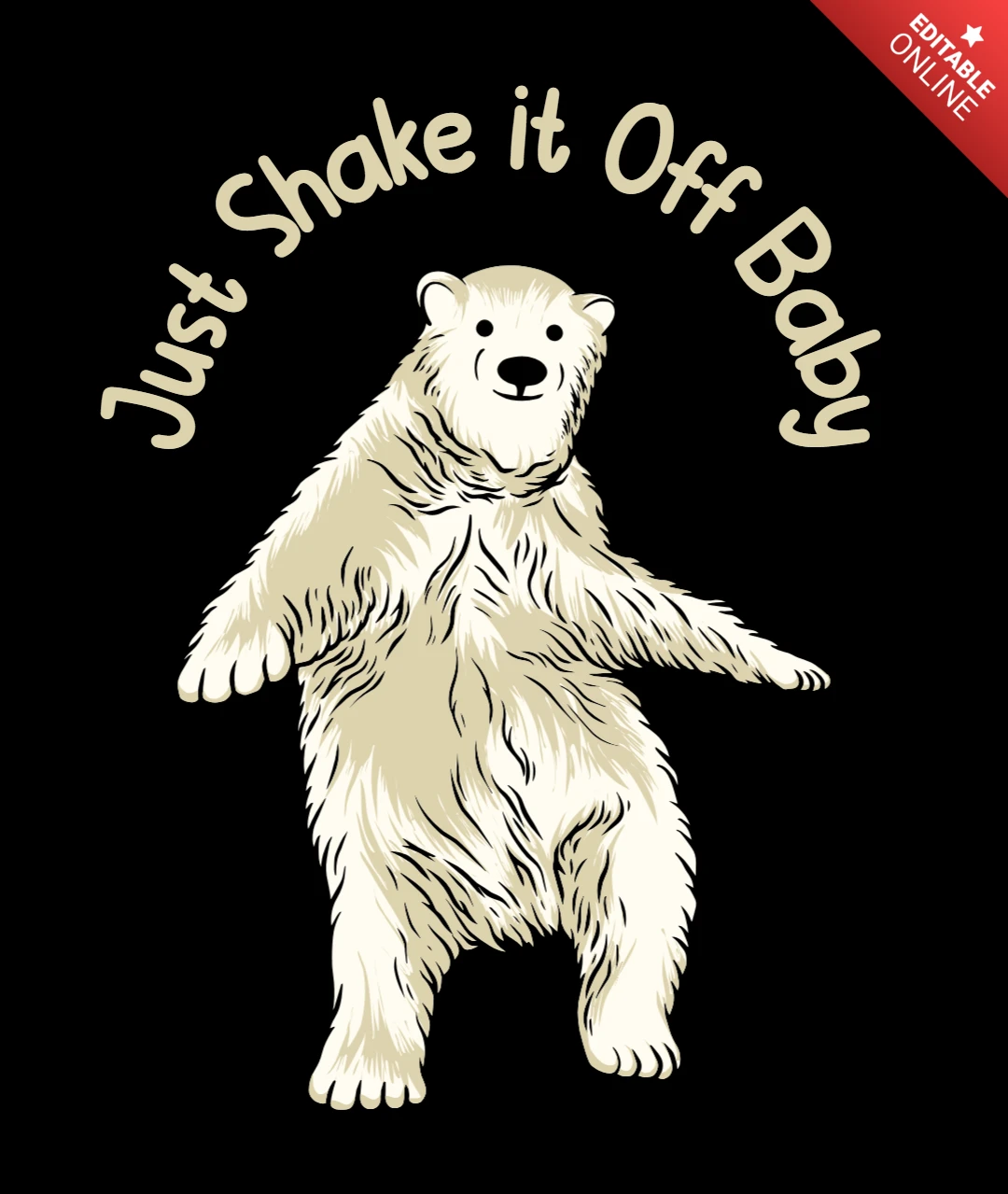 Urso polar dançante 'apenas deixe pra lá, baby' design de camiseta engraçada de animal ártico