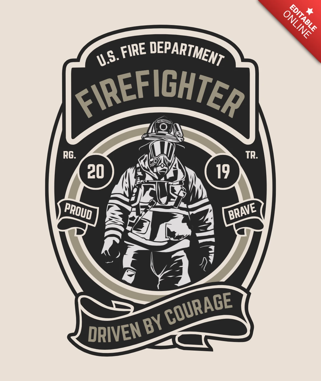 U.S. Fire Department T-Shirt Design Template